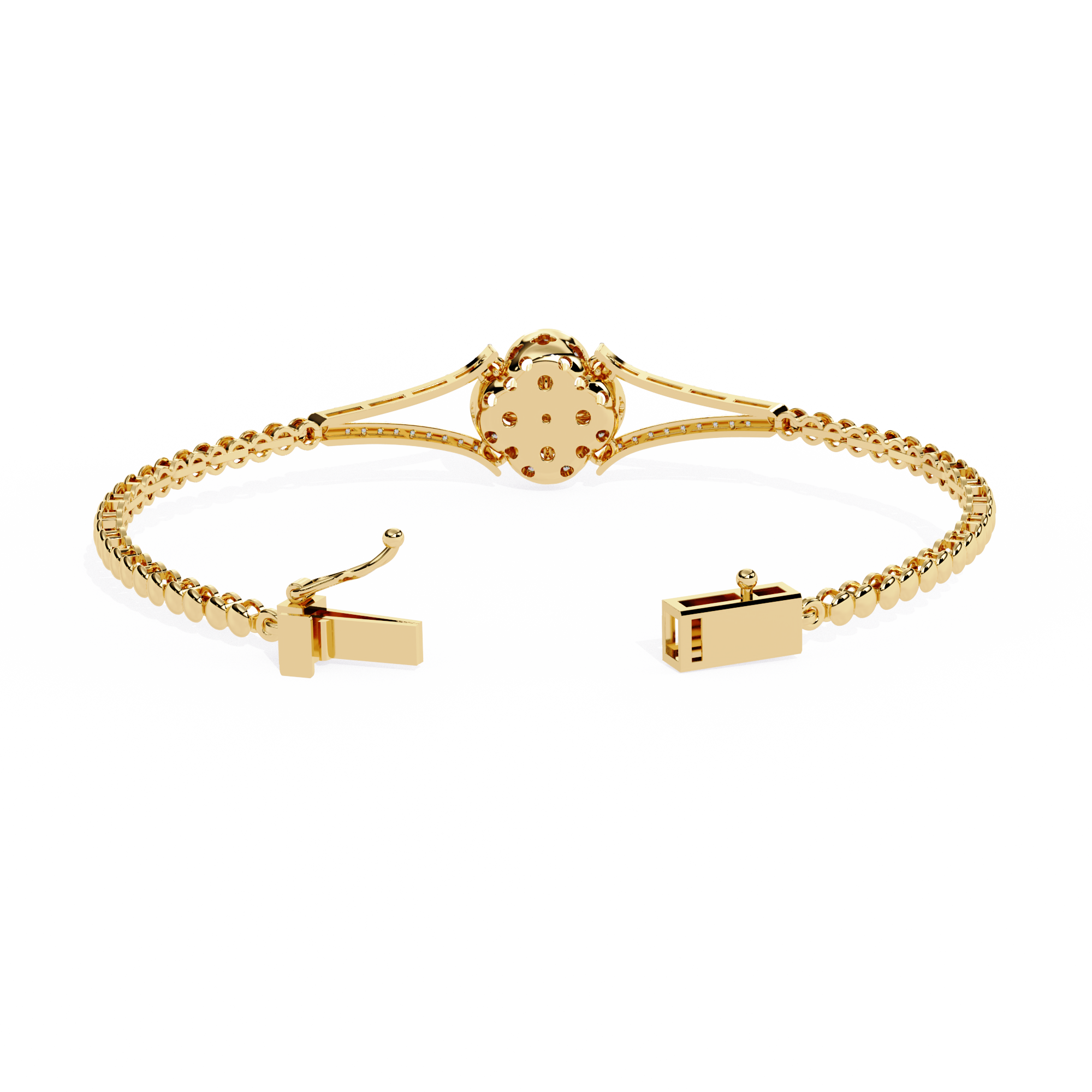 Solitairekart 0.5ct Clover Natural Diamond Bracelet-HI Color, VS-SI Clarity